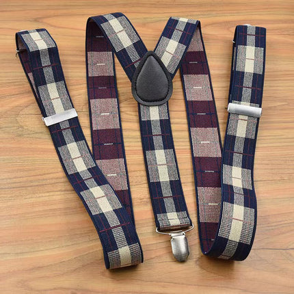 Factory direct men's strap three clip 3.5 jacquard strap 3.5*115cm three clip printing ribbon multicolor