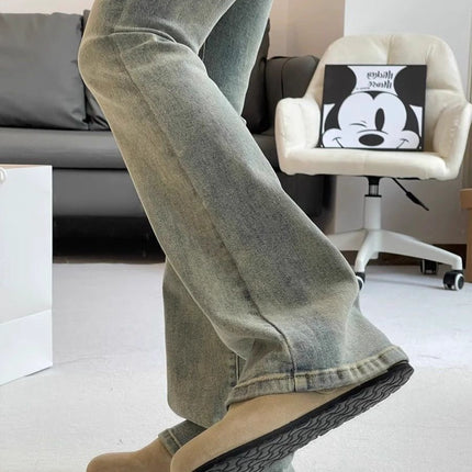 Cross-border Light Color Flared Jeans Women's Spring and Summer New High Waist Elastic Horseshoe Slim-fit Slimming Pants Mop Pants