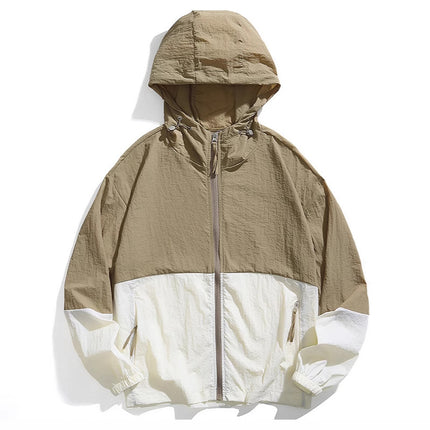 Ice Silk Cool Sun Protection Clothing Men's Summer Hooded Jacket Men's Youth Thin Breathable Fishing Outdoor Sun Protection Clothing