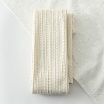Spring and Autumn Knitted Cotton Twist Leggings White Pantyhose Autumn and Winter Women's Outer Wear Fleece-Lined Thickeneded Warm Leggings