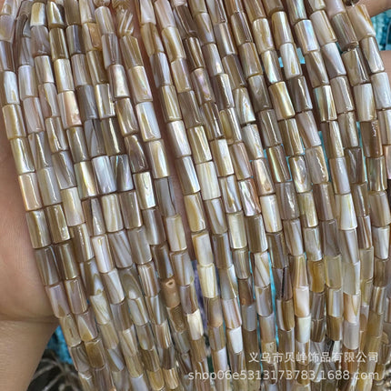Natural Cow Tendon Shell Beads Round Tube Beads DIY Jewelry with Necklace Penguin Shell Oil Flower Shell Beads Bracelet Wholesale