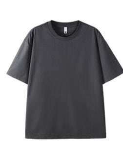 Dan Baoni | Summer Cool Sense Sunscreen Solid Color Advanced Sense Ice Silk Men's T-Shirt Loose Round Neck Shoulder Short Sleeve Customization