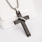 8320 black cross with ring stainless steel chain length 60cm