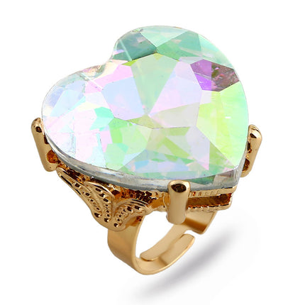 Cross-border supply of European and American fashion jewelry high-end Middle East fashion ring Wish explosions round large gem index finger ring