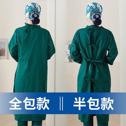 Pure Cotton Surgical Gown for Medical Professionals, Dental Implant Doctor Workwear, Green Scrub Suit, Surgical Gown for Professionals