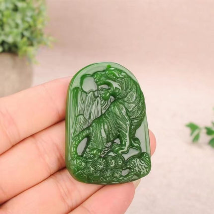 High-Quality Imitation Hetian Jade Jasper Spinach Green Outer Mongolia Material Pendant Jade Jewelry Pendant for Sales Opening Gift Live Broadcast Model