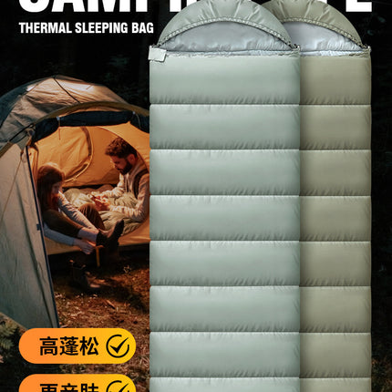 Adult Sleeping Bag Winter Thickened Outdoor Travel Camping Warm Cold-Proof Dirt-Proof Double Indoor Lunch Break Single