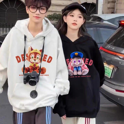 High-grade Pure Cotton Men's and Women's Long-sleeved Top Special Couple Clothing Autumn and Winter fleece-lined Hooded Sweat Fashion Brand Class Clothes