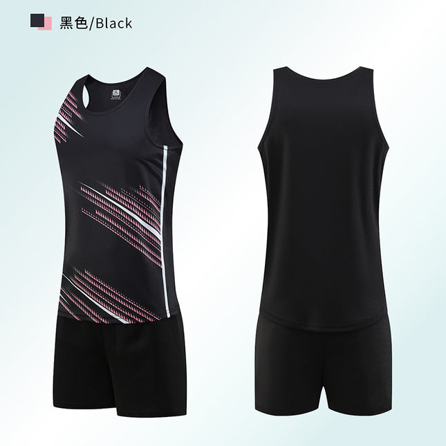 Track and Field Clothing Set Customized Men's and Women's Flat-Leg Sleeveless Vest Track and Field Training Competition Team Uniform Printed Marathon Clothing