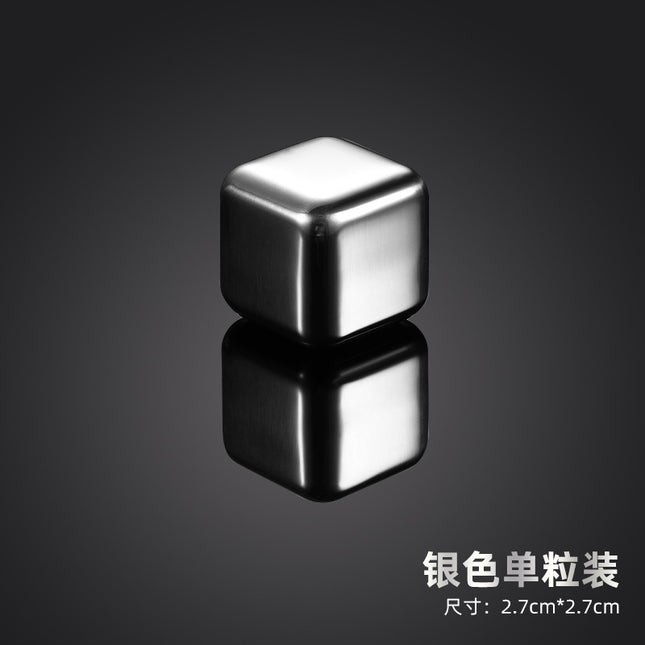 304 Food Grade Stainless Steel Ice Cube Quick-Frozen Ice Tartar Set Bar Whiskey Iced Red Wine Metal Ice Cubes