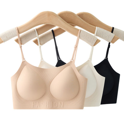 Liquid Foundation Skin Color Invisible Beauty Back Bra Women's One-Cup Thin Seamless Big Breasts Slimming Bra No Rims Vest