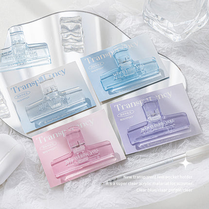 RosyPosy Soft Saw You Clip Transparent Air Acrylic Hand Account Clip Receipt Clip Sealing Clip