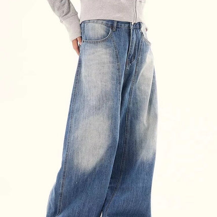 Jeans Men's Spring and Summer New American Style Retro Mop Pants Loose Straight High Street Trendy Brand All-match Casual Pants Cotton