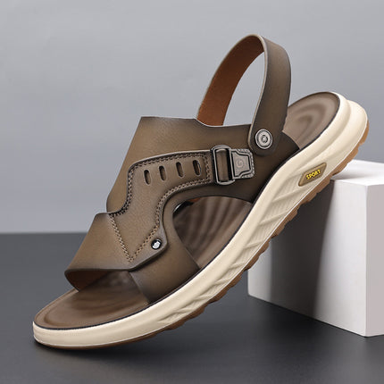Popular Sandals for Men, Summer Dual-Purpose Driving Sandals, Casual Non-Slip Soft Sole Breathable Beach Shoes, Drop Shipping