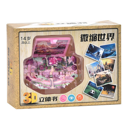 Children's Christmas Gift Stereo 3D Folding Bomb Book Santa Chalet Keychain Schoolbag Pendant Toy
