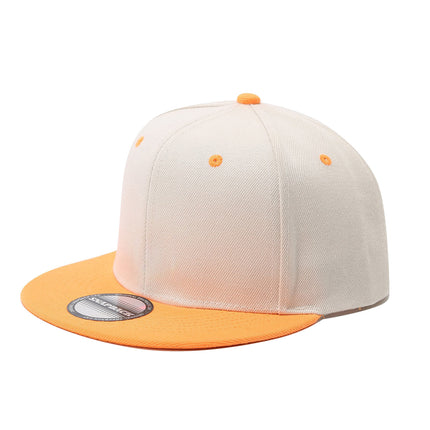 Cross-Border Color-Blocked American-Style Six-Panel Flat-Brim Hip-Hop Hat for Men and Women, Solid Color Plain Flat-Brim Hip-Hop Baseball Cap, Unisex