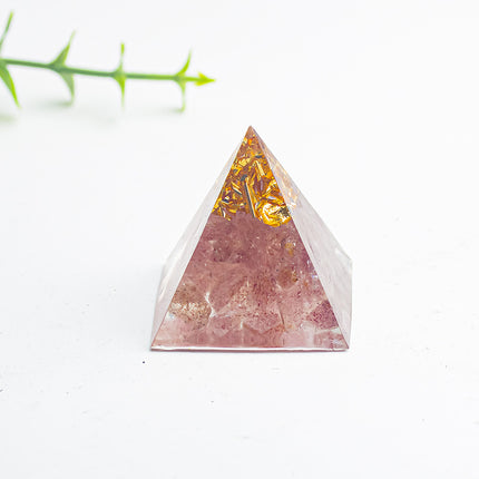 Foreign Trade Amazon Natural Crystal Gravel Glue 3cm Pyramid Home Office Desk Decoration Ornaments Raw Ore
