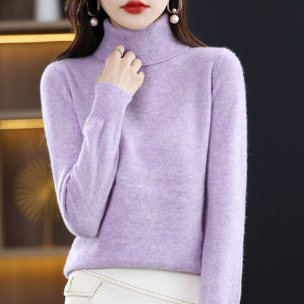 Woolen sweater women's 100 pure wool knitted bottoming shirt autumn and winter New turtleneck cashmere inner pullover sweater