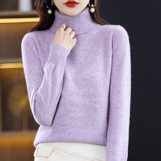 Woolen sweater women's 100 pure wool knitted bottoming shirt autumn and winter New turtleneck cashmere inner pullover sweater