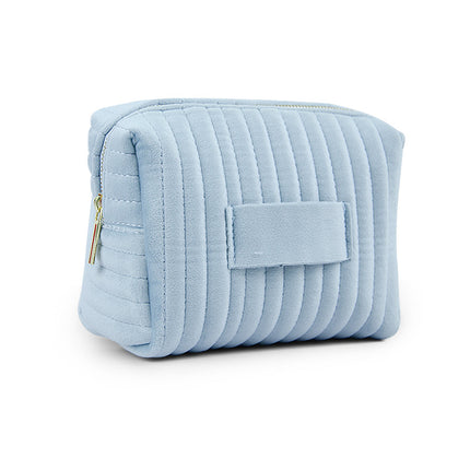 Etsy Cross-Border Popular Embroidered Striped Velvet Makeup Bag, High-Quality, Soft and Skin-Friendly Cosmetic Storage Bag