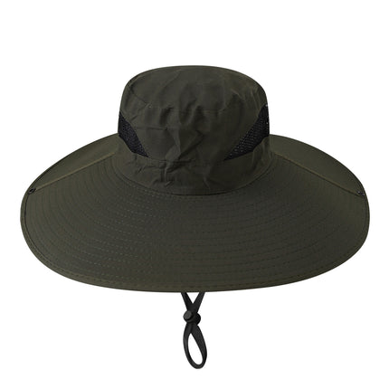 [5581 People Collected] Large Brim Fisherman Hat Men's Summer Sun Protection Hat with Large Brim Breathable Sun Hat by