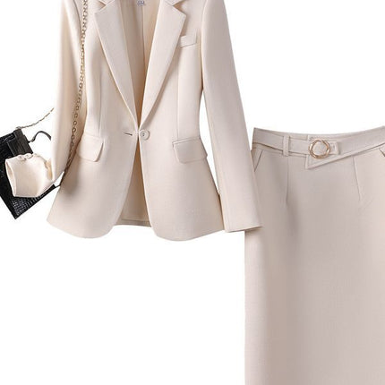 creamy-white Suit suit Women's Autumn 2023 New Professional Temperament Goddess Fan Formal Occasion Fashion Dress Set
