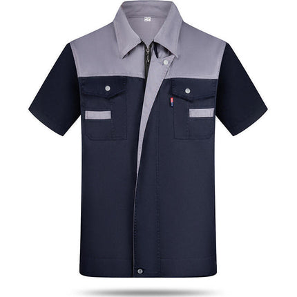 Summer Thin Short-Sleeved Workwear Suit Men's Thin Wear-Resistant Workshop Workwear Tops Custom Labor Protection Clothing Stain-Resistant Work Clothes