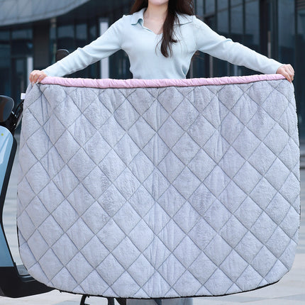 Autumn and Winter Thickened fleece-lined Leg Protectors Windproof Half-length Apron Electric Car Windshield quilt Cycling Warm Waterproof Windshield Skirt
