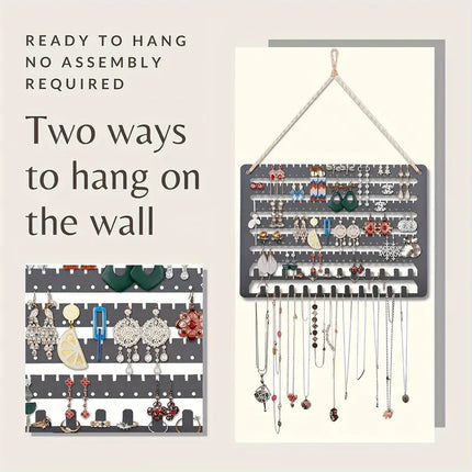 Jewelry Storage Rack Wooden Wall-Mounted Earrings Earrings Earrings Display Rack Necklace Rack Bracelet Rack Wall-Mounted Storage Rack