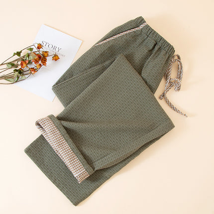 2025 New Pure Cotton Jacquard Couple Style Home Pants Spring, Autumn and Winter Pajamas Are Breathable, Comfortable and Can Be Worn Outside and Can Be Shipped on Behalf of Others