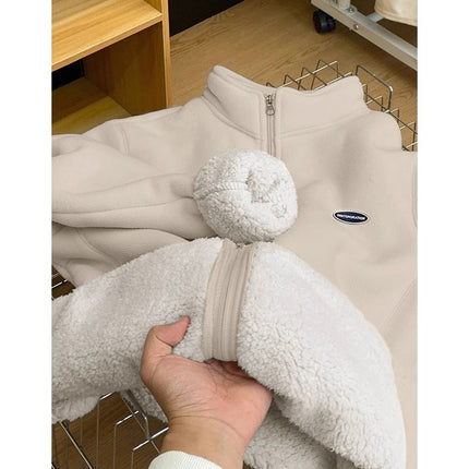 Winter Fleece Jacket for Women, Softshell Jacket with Inner Lining, Stand Collar, Lamb Wool Sweatshirt, Autumn Style, Inner Layer, Winter Style, 2025 New Model