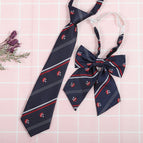 Blue background red and white stripes (tie collar flower)