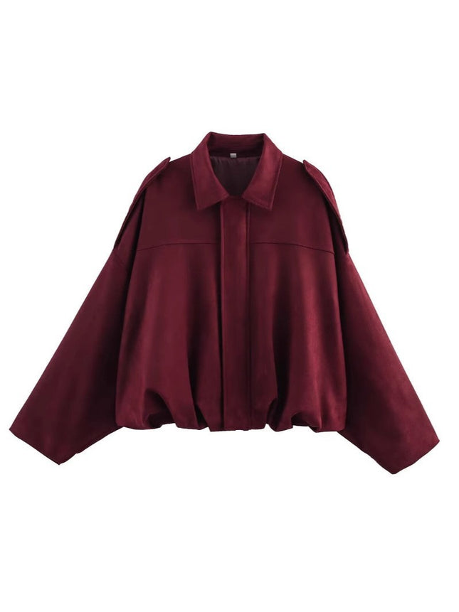 Za Cross-Border Amazon Hot-Selling Wholesale 2025 New European and American Style Suede Texture Bomber Jacket in Stock