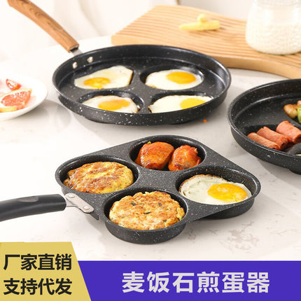 Manufacturer Wholesale Pancake Frying Pan Flats Bottom Four-Hole Non-Stick Pan Household Omelette Artifact Breakfast Pan Kitchen Utensils Eggs