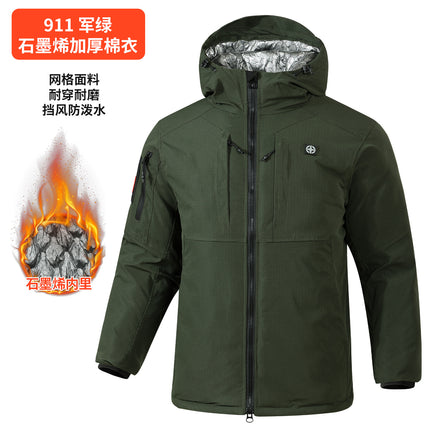 Upgraded Graphene Camouflage Cotton Coat, Thickeneded Cold-Proof and Waterproof Cotton Coat, Anti-Scratch and Wear-Resistant Cotton Jacket, Cold Storage Warm Cotton Coat
