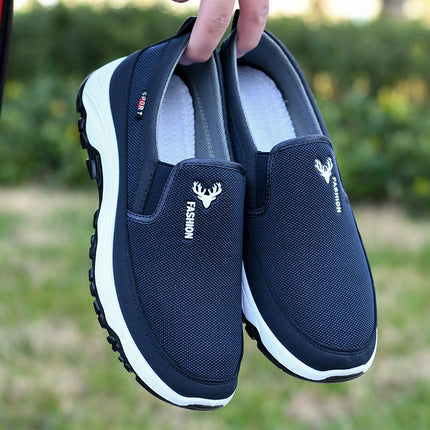 Old Beijing cloth shoes men's breathable soft bottom non-slip shoes tendon bottom men's shoes slip-on canvas work shoes casual shoes