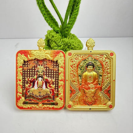 2025 New Dragon Wuye Zodiac Thangka Pendant Wuye Manjushri Double-Sided Copper Gilded Twelve Zodiac Mascot
