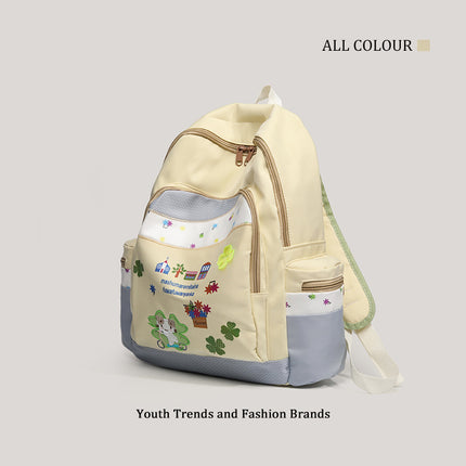 Simuda Official Authentic Cute Cotton Cat Contrasting Color Large-Capacity Backpack Versatile Backpack for Class