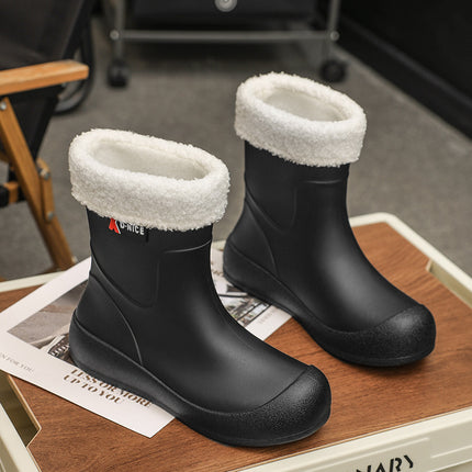 Cross-Border Fashion Rain Boots for Women, Short-Tube Soft-Soled Comfortable Korean-Style Versatile Water Shoes, Outdoor Camping Shoes, Waterproof Car Wash Shoes
