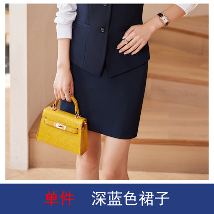 [Chinese-Style Reception] Front Desk Restaurant Waiter Work Uniform Professional Women's Vest Suit Spring and Autumn Suit