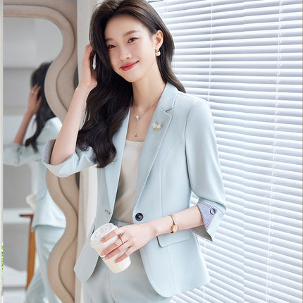 Professional suit suit women's formal wear elegant slim spring and autumn OL commuter workwear hotel front desk jewelry shop workwear