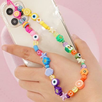 Factory direct supply handmade beaded mobile phone lanyard bluetooth speaker lanyard flashlight fan selfie stick U disk sling