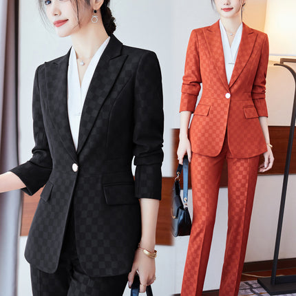 Suit suit women's fashion front desk reception work clothes high-grade light luxury jewelry shop business wear work clothes two-piece suit