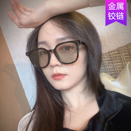 Rice Nail Square Sunglasses 2022 New Simple Sunglasses Brown Yellow Trendy Retro Sunglasses for Men and Women Internet Celebrity