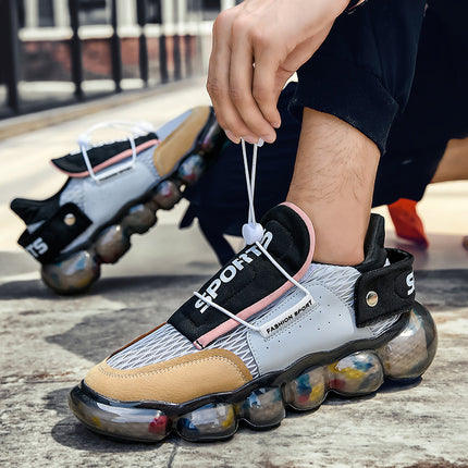 Cross-Border Popular Summer Mesh Breathable European Station Hollow Men's Shoes Couple Trendy Shoes Dad Thick-Soled Casual Board Shoes