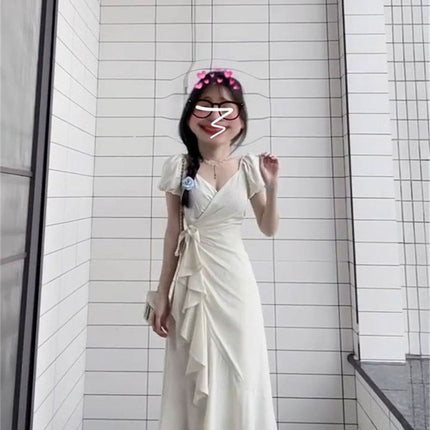 Pear-Shaped Figure White Dress for Women Summer 2024 New Niche Design Super Nice French Style Long Zb