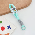 Hand-knitted nylon double rope + round spring coil / Moon blue