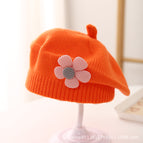 Small pink flower beret-orange / 3-48 months