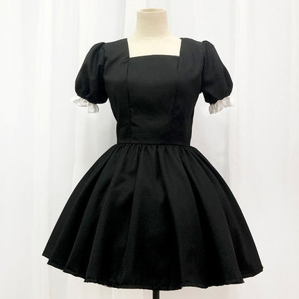 Japanese Black Classic Maid Outfit Alice Soft Girl Lolita Maid Dress Cafe Dress