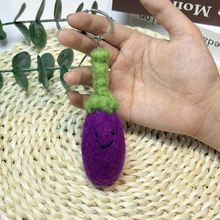 Nepalese Handmade Wool Felt Finished Vegetable and Fruit Bag Pendant Cute Bread Keychain Creative Decoration
